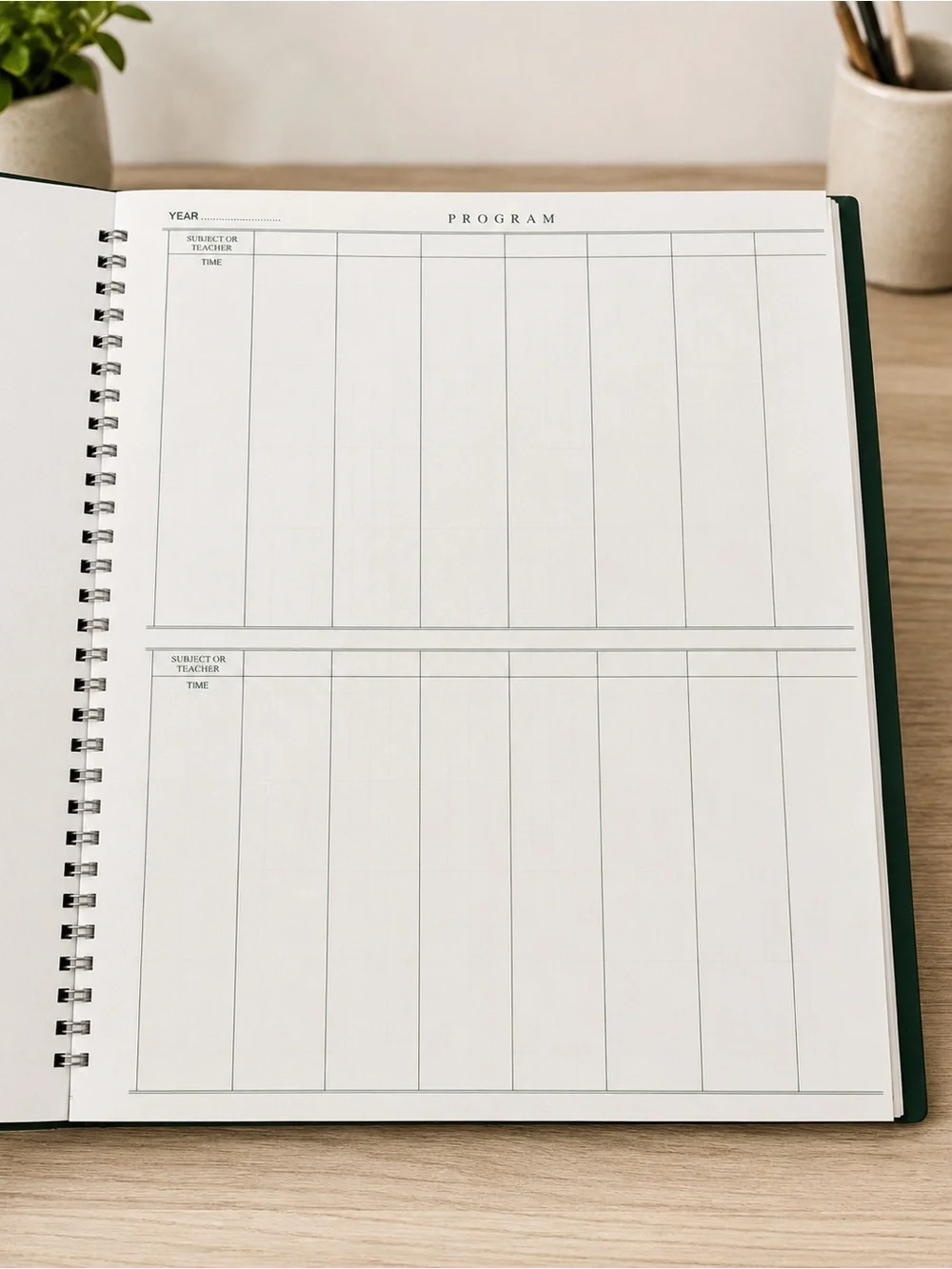 Teacher Lesson Plan & Assignment Book Spiral Planner Record Book Ward Number 16